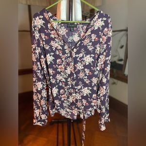 Purple floral women’s blouse size XL